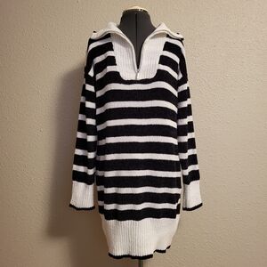 NWT Madison + Hudson Black & White Sweater Dress Size PL